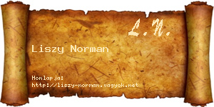 Liszy Norman névjegykártya